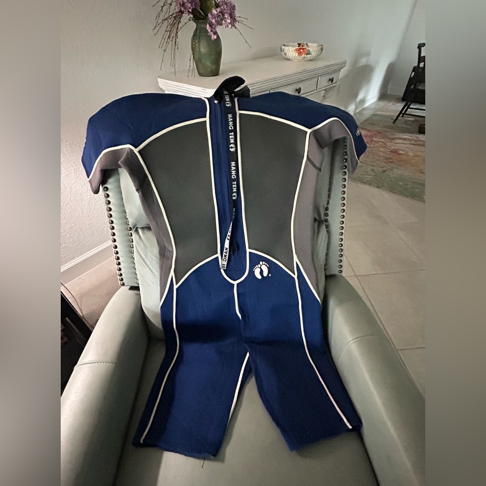 Youth Blue and Gray One Piece shorty wet suit